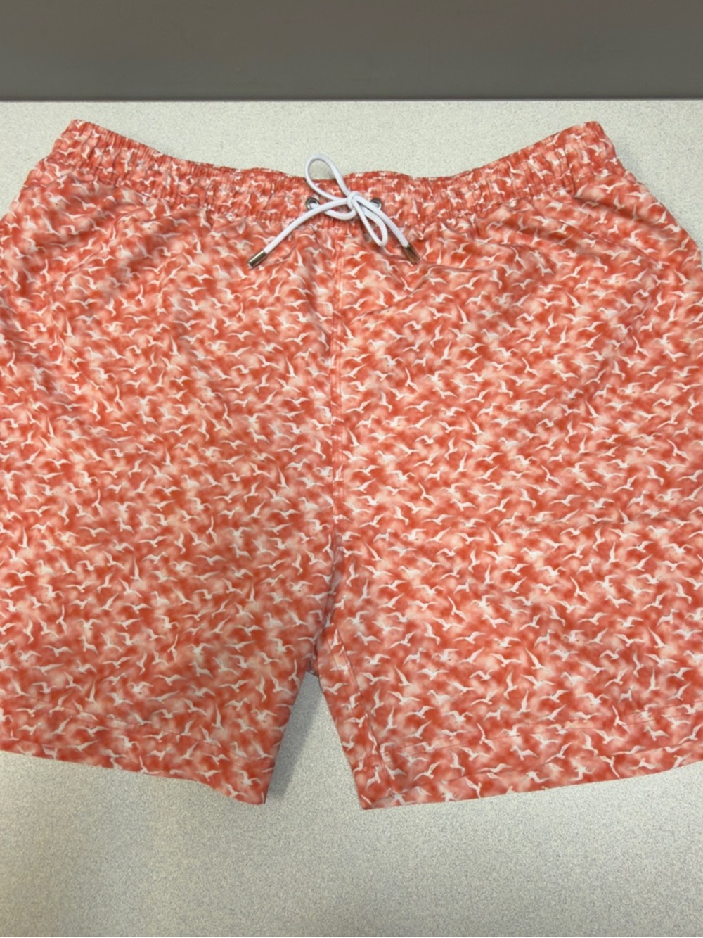Cremieux Swim Trunks Orange Seagull Print Men’s Size XL
